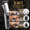 PRITECH Beard Trimmer for Men, 3 in 1 Hair Clippers for Men Kit, Nose,Ear,Micro Electric Shaver, Mens Grooming Set Cordless with LED Display IPX6 Waterproof (Silver) view 3