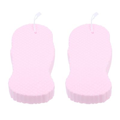 2Pcs Bathing Sponge Reusable Natural Bath Sponges Bath Scrubber for Newborn, Pink