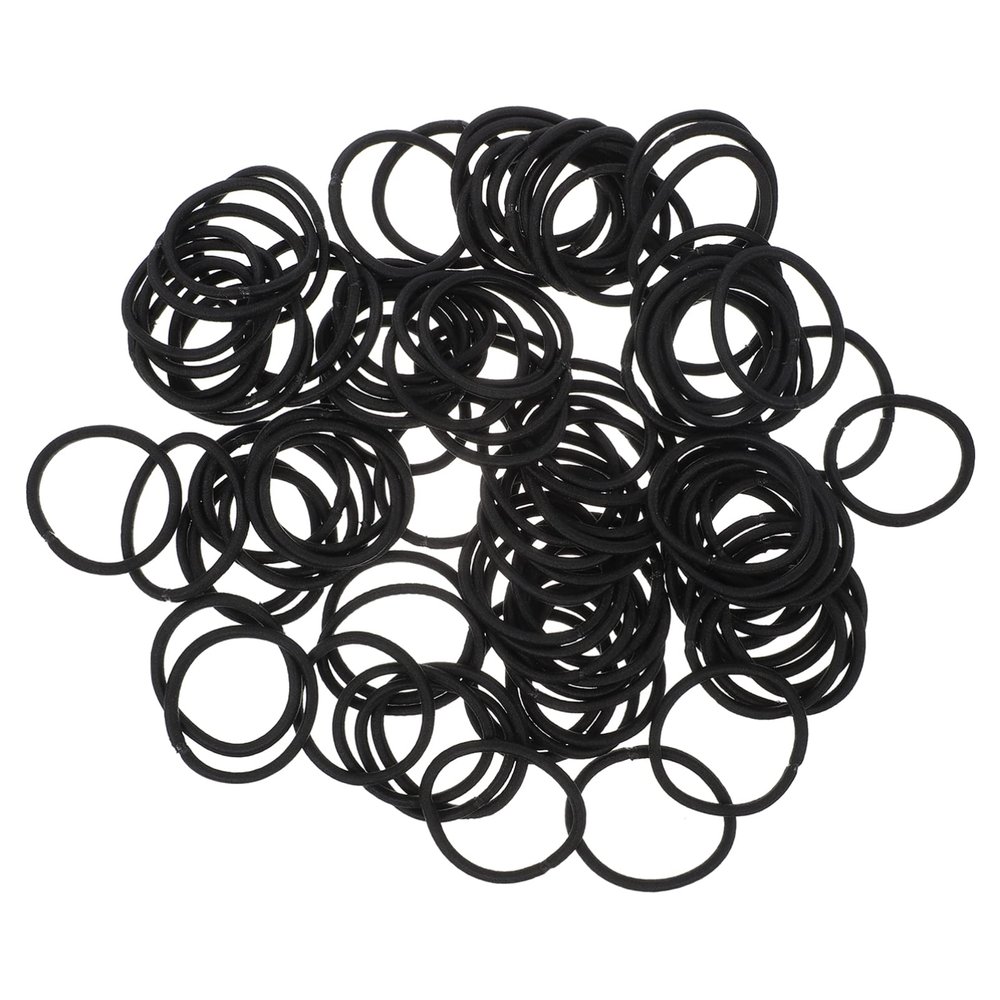 100pcs Black Elastic Headband Ponytail Holders Hair Ties Women Hair Accessories Hair Bands