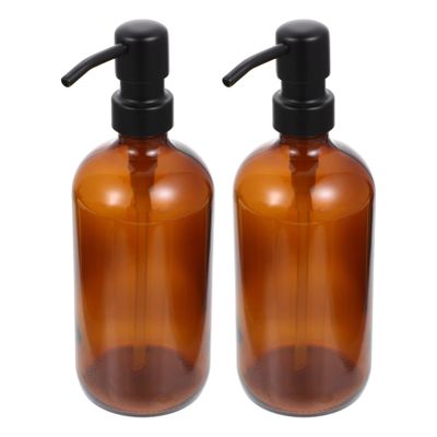 Beaupretty 1set Nordic Glass Lotion Pump Bottle Refillable Container for Shampoo Soap Wash Elegant Glass Label for Home Hotel and Bathroom Use
