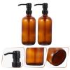 Beaupretty 1set Nordic Glass Lotion Pump Bottle Refillable Container for Shampoo Soap Wash Elegant Glass Label for Home Hotel and Bathroom Use view 4
