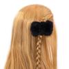 surell Mink Fur Bow Tie Clip - Unique Mink Fur Hair Clip for All Hair Types - Fur Fashion Hair Accessory - Black view 3
