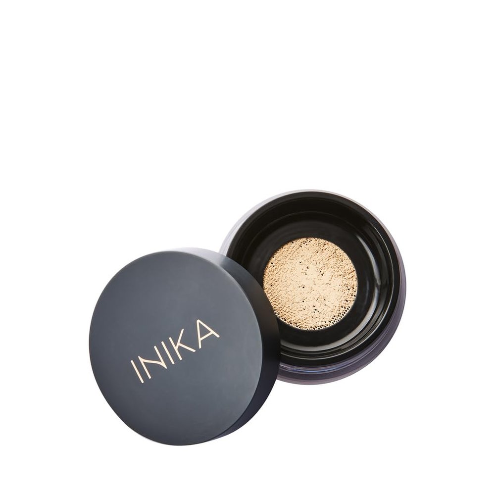 INIKA Organic Mineral Powder Foundation with SPF 25 - Vegan Makeup, Natural Looking, Buildable Coverage, Flawless Radiance & Glow, Blemish Coverage, Cruelty Free, Sustainable Packaging, Grace, 8g