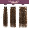 6PCS Clip In Hair Extensions-LONAI 24" Black Brown with Highlight Hair Long Mermaid Waves Synthetic Clip On Hairpiece For Women view 2