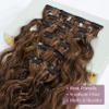6PCS Clip In Hair Extensions-LONAI 24" Black Brown with Highlight Hair Long Mermaid Waves Synthetic Clip On Hairpiece For Women view 3