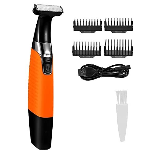 Men's Shaver, Electric Shaver for Men Rechargeable Beard Trimer Waterproof Razor Professional Hair Shaving Machine Grooming Women Shaver Blade (Color : Orange with Box)