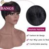 Creamily Short Black Pixie Cut Wigs for Black Women Human Hair Wig with Bangs Layered Wavy Hair Wig for Women Daily Wear Natural Black Hair Replacement Wigs view 3