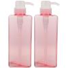 2Pcs 650Ml Pink Refillable Square Pump Bottles for Shampoo Conditioner Body Wash and Hand Soap Dispenser Portable Lotion Container for Home and Hotel Use view 1