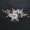 Brihasory Bridal Hair Combs for Women Accessories Red Rhinestones Handmade Wedding Hair Accessories for Brides Pearls Bridesmaid Gifts Tiara view 1