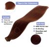 Dark Auburn Remy Tape in Hair Extensions Premium 100% Human Hair with Invisible Tape Attached Semi Permanent Hair Extensions 24Inch Silk Straight Human Hair Extensions 70grams for Girls/Women view 2