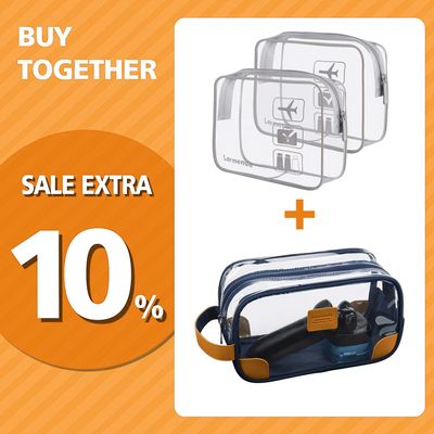 Lermende Clear Toiletry Bag TSA Approved Travel Carry On Airport Airline Compliant Bag Quart Sized 3-1-1 Kit Luggage Pouch