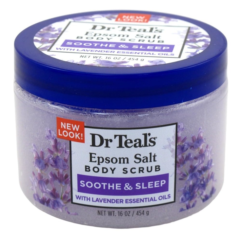 Dr Teals Body Scrub Exfoliate And Renew with Lavender 16 Ounce Jar (Pack of 3)