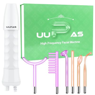 High Frequency Facial Wand - UUPAS Portable High Frequency Facial Machine with 6 Pcs Different TubesOrange & Purple