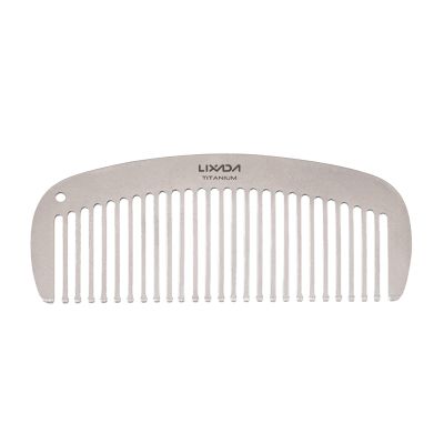 Lixada Titanium Hair & Beard Comb, Anti-Static, Heat-Resistant, Pocket Size, Silver, Unisex