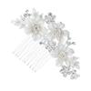 KALLORY Rhinestone Flower Hair Comb for Weddings Elegant Bridal Hair Accessory for Brides and Special Occasions Delicate Floral Design view 1