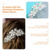 KALLORY Rhinestone Flower Hair Comb for Weddings Elegant Bridal Hair Accessory for Brides and Special Occasions Delicate Floral Design view 4