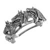 1928 Jewelry Racing Horses Ponytail 2 Inch Hair Barrette Clip, (1 Pcs), Equestrian Jewellery For Women view 1