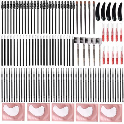 Lash Lift And T-i-n-t Tools, Lash Lifting Supplies, Brow Lamination Brushes, DIY Eyelash Perm Accessories At Home, Portable Brush Kit With Eye Pads All in one Individual 5 packs For Professional Use