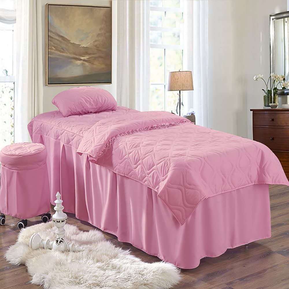 Light Luxury Living Room Bed Sheet for Beauty Salon Modern Easy to Clean Beauty Salon Massage Table Bed Sheet Elegant Living Room Bed Cover for Salon Massage Bed Set Massage Parlor-R L180xw60cm