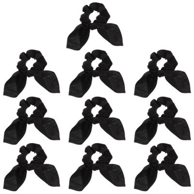 SOLUSTRE Elastic Bunny Ear Hair Scrunchies Set Bow Hair Ties Accessory for Women
