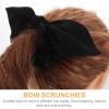 SOLUSTRE Elastic Bunny Ear Hair Scrunchies Set Bow Hair Ties Accessory for Women view 2