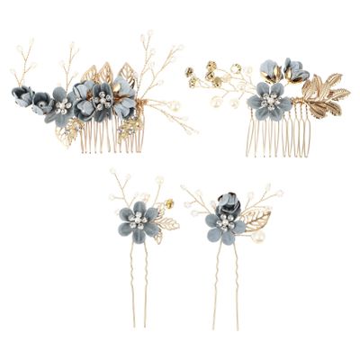 KALLORY 1set u Shape Rhinestone Hair Pins Elegant Bridal Hair Comb for Weddings Accessories for Buns and French Twists