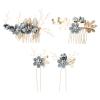 KALLORY 1set u Shape Rhinestone Hair Pins Elegant Bridal Hair Comb for Weddings Accessories for Buns and French Twists view 1