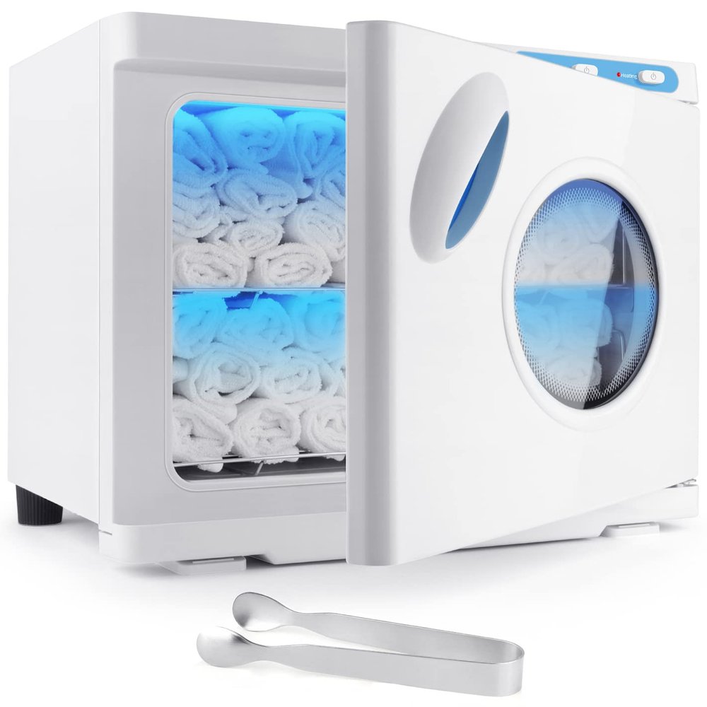 DEPFALL Hot Towel Warmer, Professional 23L Large Capacity Hot Towel Cabinet with See-Through Window, 2-in-1 Spa Towel Warmers for Facials, Barber, Salon, Esthetician, Gym, Hotel, Home Use (White)