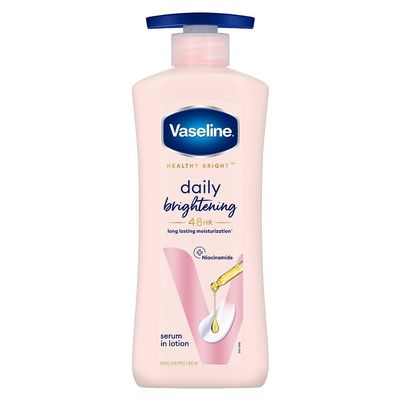 Vaseline Healthy Bright, Daily Brightening Daily Moisturizer, 400 ml, for Glowing Skin, with Vitamin B3, Visibly Radiant Skin in 2 Weeks, Lightweight, Non-sticky, Non-Oily Body Lotion, for Dry Skin