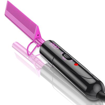 DAN Technology Dual Voltage Ceramic Pressing Comb - 450F Fast Heating Mini Straightener for Lace Front Wigs and Black Women's Hair