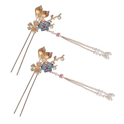 1 Pair Flower Hair Pin Hair Chopstick Hair Stick