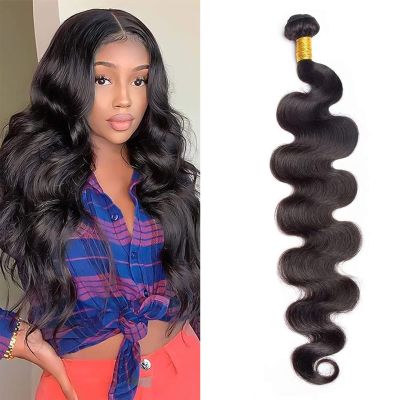 12A Grade Brazilian Virgin Hair Body Wave Hair One Bundles Natural Color 100% Unprocessed Brazilian Remy Body Wave Human Hair Weave Bundles for Black Women (16 Inch)
