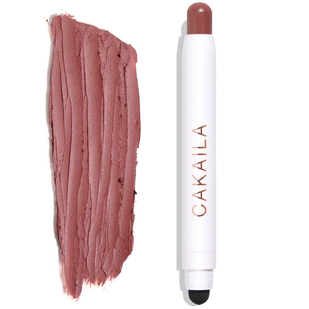 LOKFAR Cream Eye-Shadow Stick, Waterproof Cream Eyeshadow Pen Rotatable Creamy Eye Shadow Pencil Crayon, Matte and Shimmer Eyeshadow Makeup Stick with Sponge Smudger (03# Matte Reddish-brown)