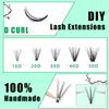 Bodermincer Black Cluster Lashes 240pcs 20D/40D DIY Eyelash Extension D Curl Long Individual Lashes Mixed Tray Faux Mink Lash Clusters Extensions 8-22mm (20D-21mm) view 4