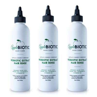 Apple Cider Vinegar Hair Rinse 3PK - Scalp Cleanser & Scalp Buildup Remover, Organic Aloe Vera, Probiotic Extract, Green Tea, Sulfate Free, Color Safe - Removes Product Buildup, Boosts Softness, Shine