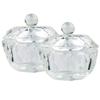 FOMIYES 2pcs Clear Nail Art Acrylic Liquid Powder Dappen Dish Bowl Glass Crystal Cup Glassware with Lid for Nail Art Manicure Care Tools view 1