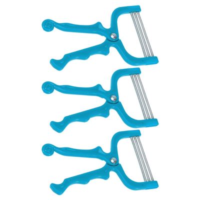 EXCEART 3Pcs Manual Face Hair Removers Portable Face Lips Hair Removal Epilator Stainless Steel Threading Beauty Tool for Upper Lip Chin Cheeks Neck Blue