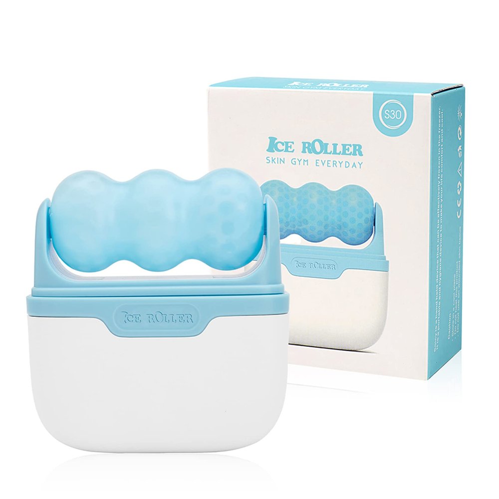 Diougens Lee Ice Roller for Face & Eye, 2 in 1 Puffiness, Migraine, Pain Relief and Minor Injury Facial Ice Roller,Cold Therapy Massage Roller,Skin Care Products