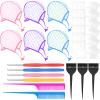 Yetene 27 Pcs Hair Highlighting and Coloring Kit, Include 6 Highlight Cap for Hair Dying Coloring Frosting Caps 6 Dye Shawl 6 Pair Gloves 3 Dye Brush 4 Needle 2 Rat Tail Comb for Salon Hairdressing view 1