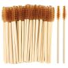100 Pcs Disposable Mascara Wands, Bamboo Spoolies Brush for Eyelash Extensions, Spooly Eyelash Eyebrow Brushes Lash Wand Applicator Makeup Kits, Brown view 1