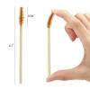 100 Pcs Disposable Mascara Wands, Bamboo Spoolies Brush for Eyelash Extensions, Spooly Eyelash Eyebrow Brushes Lash Wand Applicator Makeup Kits, Brown view 2