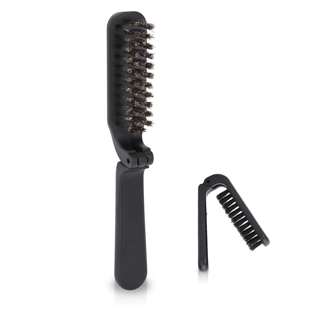 Foldable Beard Brush, Soft Bristles Beard Styling Comb Men Mustache Grooming Brush Portable Hair Styling Tool for Women and Men, Household Outdoor Travel
