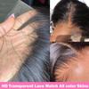 180% Density Short Loose Wave HD Invisible 13X6 Lace Human Hair Wigs Pre Plucked with Bleached Knots Side Parting Body Wave Brazilian Remy Hair Glueless Wigs HD Transparent Lace Bob Wigs for Women view 3