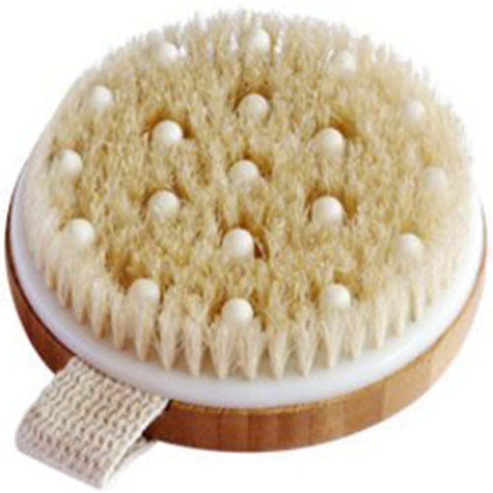 Accessories 22 Dry Body Brush - Solid Wood Frame and Pig Hair exfoliating Brush to exfoliate and Soften Skin, Improve Blood Circulation, Prevent ingrown Hair, Reduce Acne and Cellulite