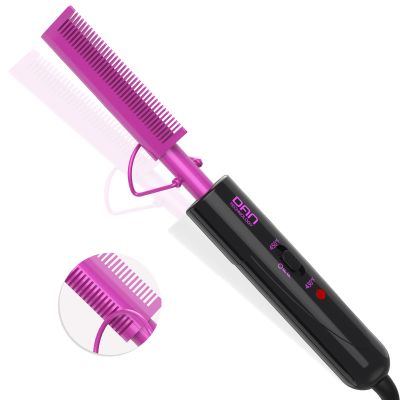 DAN Technology Dual Voltage Hot Comb for Wigs, Black Hair & Baby Hair, Ceramic Pressing Comb with Fine Back Teeth for Edges 30s Fast Heating Electric Straightener (430/450F) Anti-Scald Folding Stand