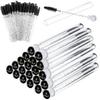 Mascara Wand Brushes Tubes Set-70 Pieces Disposable Eyelash Brushes Replacement with 20 Pieces Empty Container Tubes for Eyelash Extension Lash (Black Eyelash) view 1
