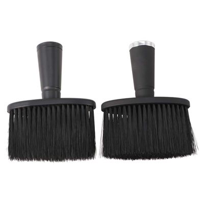 KALLORY 2pcs Hair Salon Broken Hair Cleaning Brush Kit Soft Neck Duster Removal for Home Barber Shop Use Easy to Clean Material