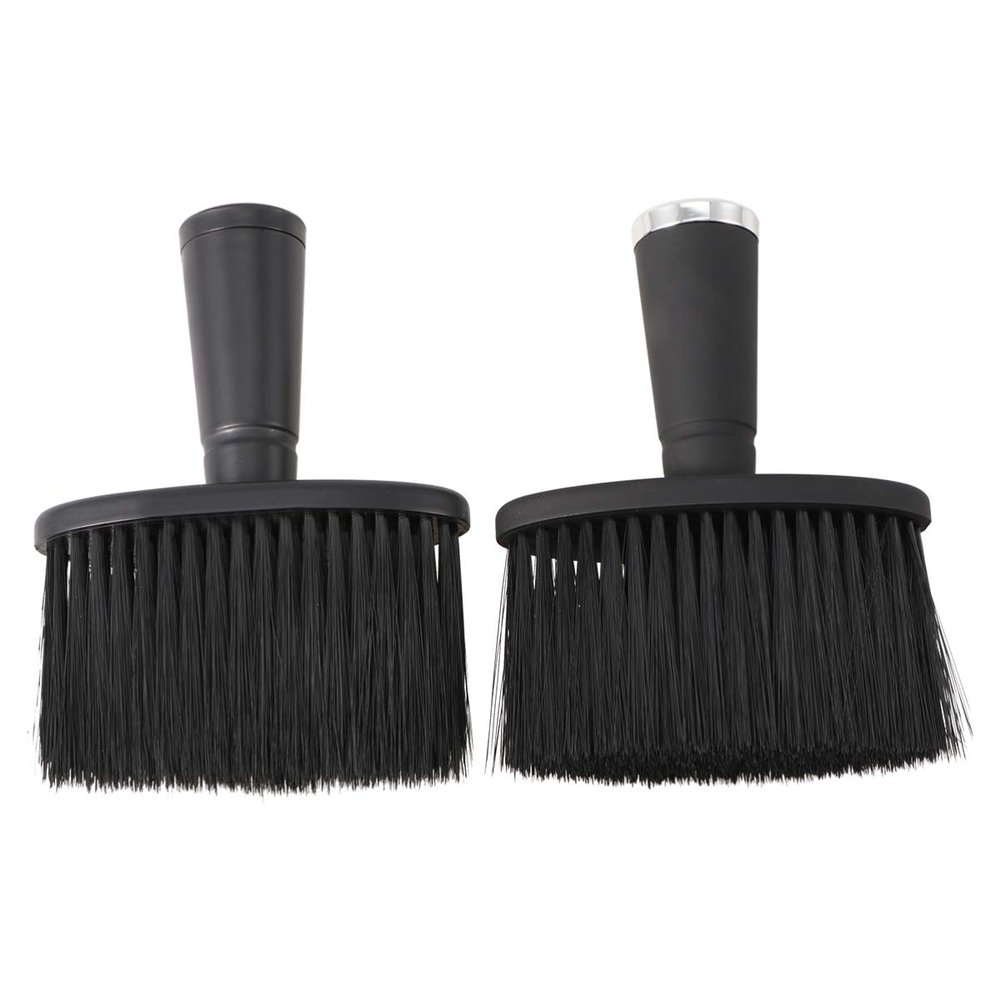 KALLORY 2pcs Hair Salon Broken Hair Cleaning Brush Kit Soft Neck Duster Removal for Home Barber Shop Use Easy to Clean Material