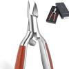 Podiatrist Toenail Clippers for Ingrown&Thick Toenails, alicates para uas de pies, Luxury Wooden Handle Nail Clippers, Professional Toenail Cutter for Seniors, Men, Women view 1