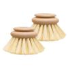Redecker Dish Brush Replacement Heads, Tampico Fiber, 2 Inch Round, 2 Pack Wooden Brush Refills for Dishes & Cookware, Made in Germany view 1